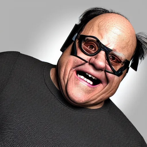 Image similar to Danny Devito as a cyborg 3D digital art, extremely detailed, futuristic, epic