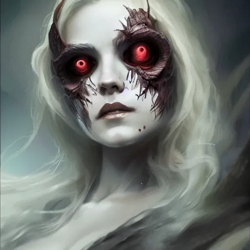 Prompt: detailed portrait of a cute undead girl, beautiful, fantasy, intricate, elegant, highly detailed, digital painting, artstation, concept art, matte, sharp focus, illustration, art by aenaluck, artgerm and roberto ferri and greg rutkowski, epic fantasy, digital painting