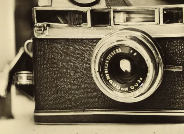 Image similar to a photo from the 1 9 7 0 s of an old camera in an antiques store