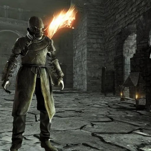 Prompt: Walter White in Dark Souls