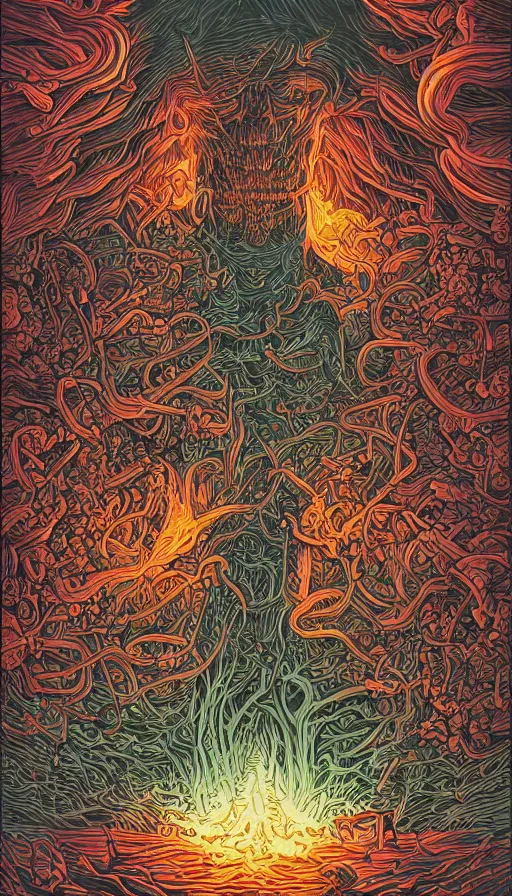 Prompt: The end of an organism, by Dan mumford,