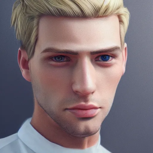 a close up realistic portrait of a blonde man with a, Stable Diffusion