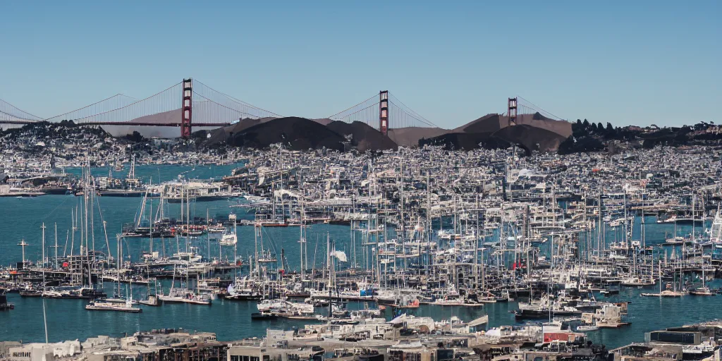 Prompt: san francisco harbor high pass filter