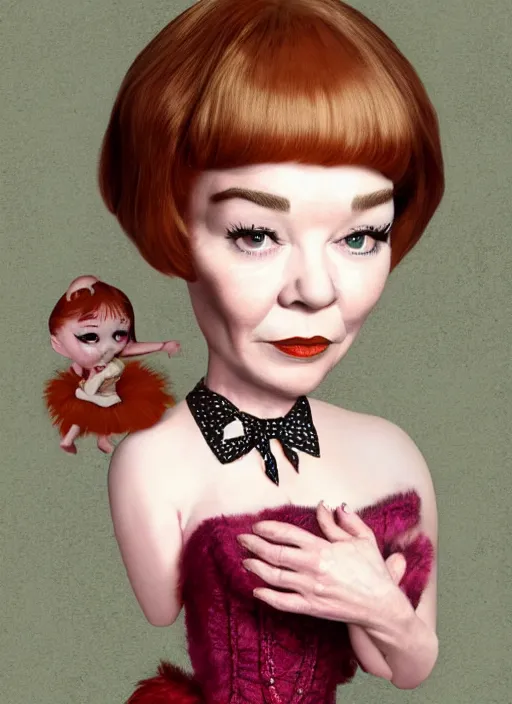 Image similar to a young shirley MacLaine as a mark ryden doll, detailed digital art, trending on Artstation