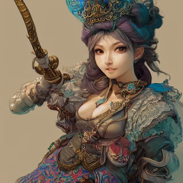 Image similar to studio portrait of neutral good colorful female cleric bard healer as absurdly beautiful, gorgeous, elegant, young gravure idol, an ultrafine hyperdetailed illustration by kim jung gi, irakli nadar, intricate linework, sharp focus, bright colors, octopath traveler, final fantasy, unreal engine 5 highly rendered, global illumination, radiant light, detailed and intricate environment