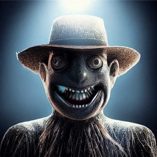 Prompt: “ photo of the babadook, hd, 4 k, award winning, lens flare, creepy ”