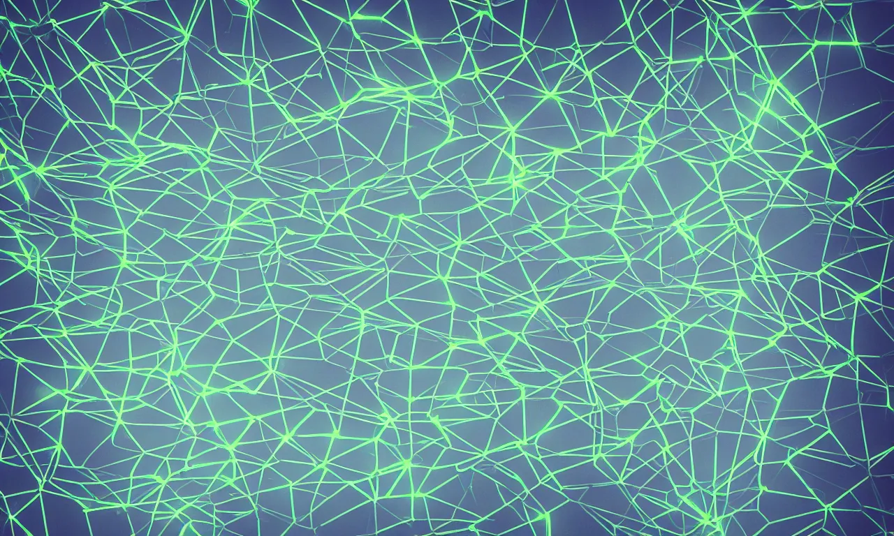Image similar to reflexion neon cyberpunk voronoi depth fog wires connexion