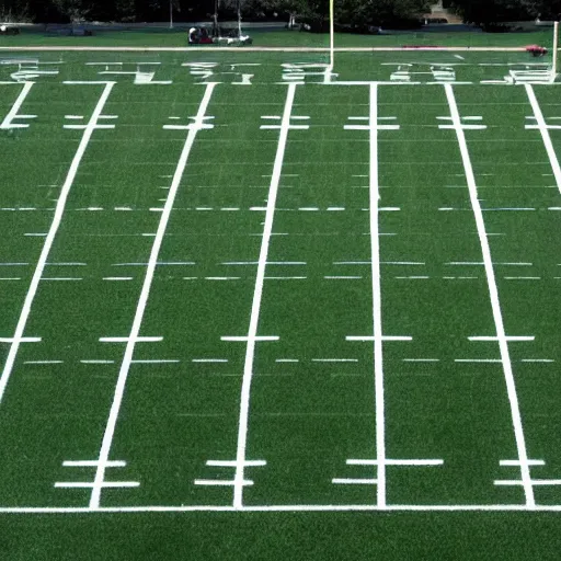 Prompt: football field filled with football players