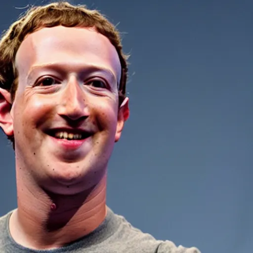 Prompt: Mark Zuckerberg catching fly with his chameleon tongue