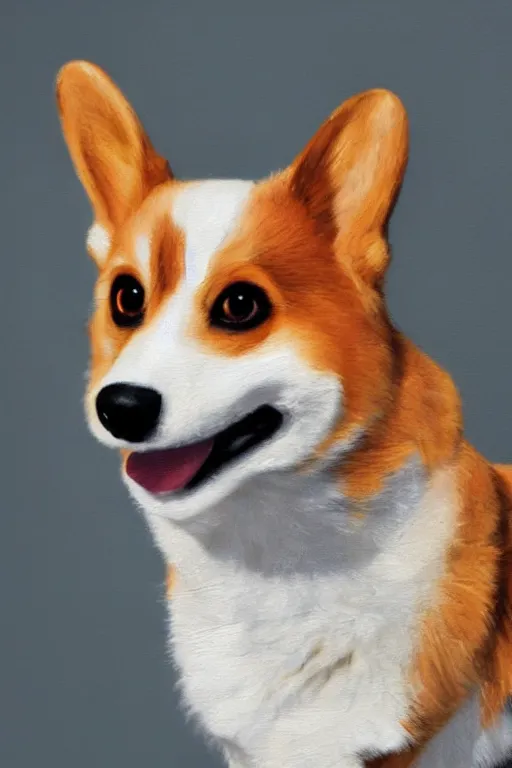 Image similar to a lamp in the style of a corgi oil on canvas, intricate, portrait, 8k highly professionally detailed, HDR, CGsociety