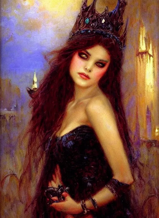 Image similar to gothic princess portrait. by gaston bussiere