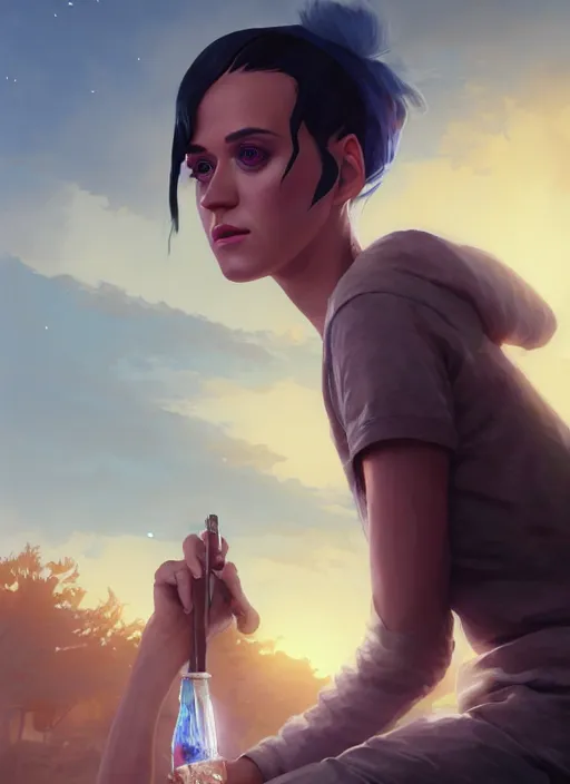 Prompt: Highly detailed full-body portrait of homeless Katy Perry, in GTA V, Stephen Bliss, unreal engine, fantasy art by Greg Rutkowski, Loish, Rhads, Makoto Shinkai and Lois van baarle, ilya kuvshinov, rossdraws, Tom Bagshaw global illumination, radiant light, detailed and intricate environment