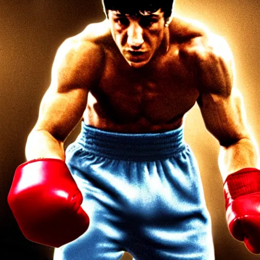 Image similar to rocky balboa playing playstation