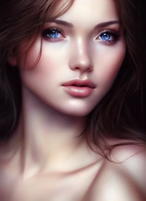 Image similar to a gorgeous female photo, professionally retouched, soft lighting, half body shot, realistic, smooth face, perfect eyes, symmetrical, wide angle, sharp focus on eyes, 8 k high definition, insanely detailed, intricate, elegant, art by artgerm, snow