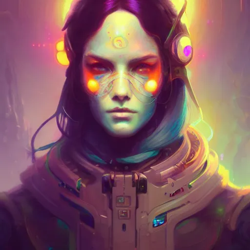 Prompt: a portrait of a beautiful cybernetic hippie, cyberpunk concept art by pete mohrbacher and wlop and artgerm and josan gonzales, digital art, highly detailed, intricate, sci-fi, sharp focus, Trending on Artstation HQ, deviantart, unreal engine 5, 4K UHD image