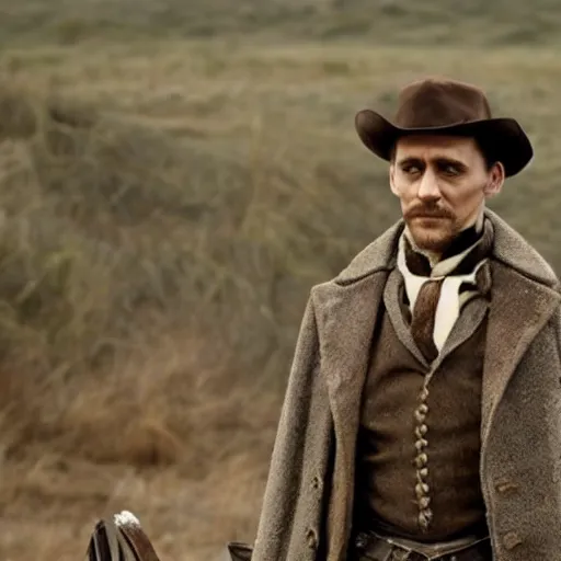 Prompt: Tom Hiddleston playing Daniel Plainview in There Will Be Blood