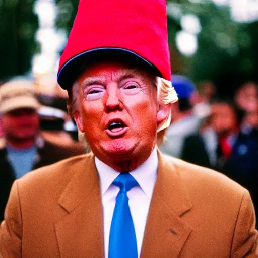 Prompt: photo of donald trump wearing a wizards hat, cinestill, 8 0 0 t, 3 5 mm, full - hd