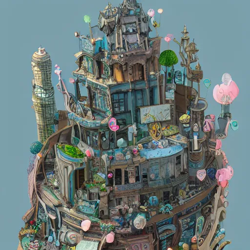 Prompt: cascading concept art of a kawaii city :: jinyoung shin, jinyoung shin art, jinyoung shin aesthetic, moebius, moebius art, moebius aesthetic, james jean, james jean art, james jean aesthetic, detailed, intricate, small details, Autodesk 3D Rendering, V-Ray Collection, Maverick Studio, Arnold 3d render, Blender Render, Indigo Renderer, Redshift render, Enscape render, Maxwell Render, LuxCoreRender, RenderMan, Lumion render, Marmoset Render