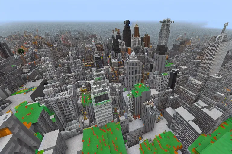 Prompt: new york in the style of minecraft