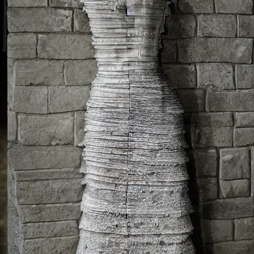 Prompt: a dress made of stone