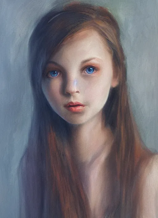Image similar to portrait of a beautiful girl by Dennis Sedov