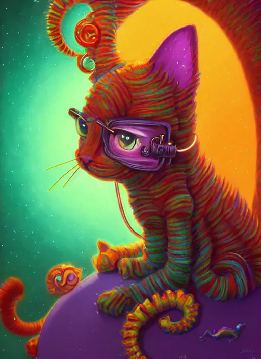 Prompt: cat seahorse fursona wearing headphones, autistic bisexual graphic designer, long haired attractive androgynous humanoid, coherent detailed character design, weirdcore voidpunk digital art by delphin enjolras, leonetto cappiello, simon stalenhag, louis wain, noah bradley, furaffinity, cgsociety, trending on deviantart