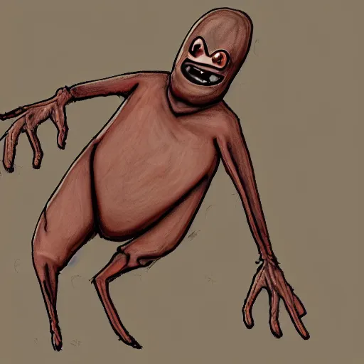 Prompt: concept sketch of SCP-999 - Tickle Monster