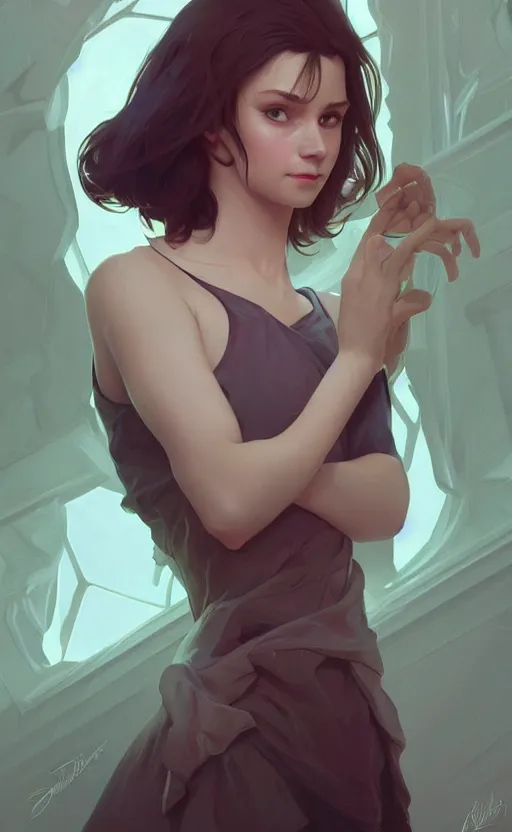 Prompt: stefanie gurzanski, highly detailed, digital painting, artstation, standing, facing camera, concept art, smooth, sharp focus, illustration, art by artgerm and alphonse mucha, high definition digital art, dramatic lighting, in the style of ilya kuvshinov and Ross tran