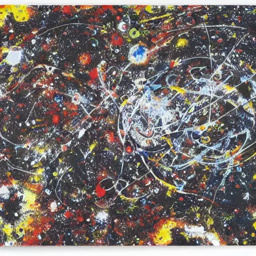 Image similar to Liminal space in outer space by Jackson Pollock