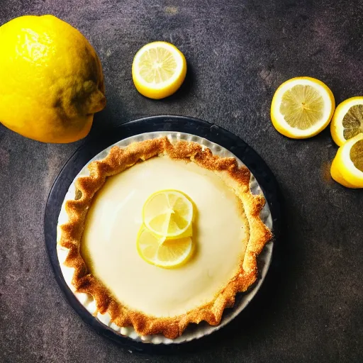 Prompt: close view of a delicious sweet and perfect lemon pie, award winning, 4 k, beautiful