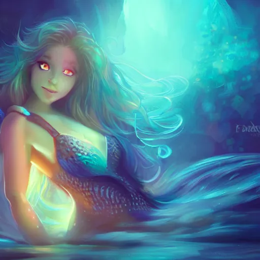 Prompt: a mermaid, cinematic lighting, soft bokeh, fantasy, modern, colourful, highly detailed, digital painting, artstation, deviantart, concept art, sharp focus, illustration