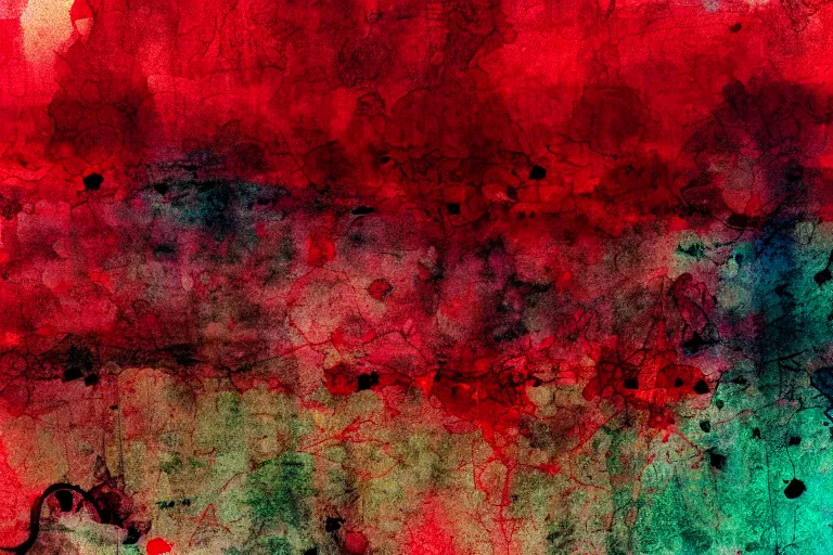 Image similar to abstract experimental painting y 2 k computer graphics red bleeding faded film grain 3 5 mm, trending on artstation, pixel sorting, glitch art, ink blot watercolor charcoal drawing