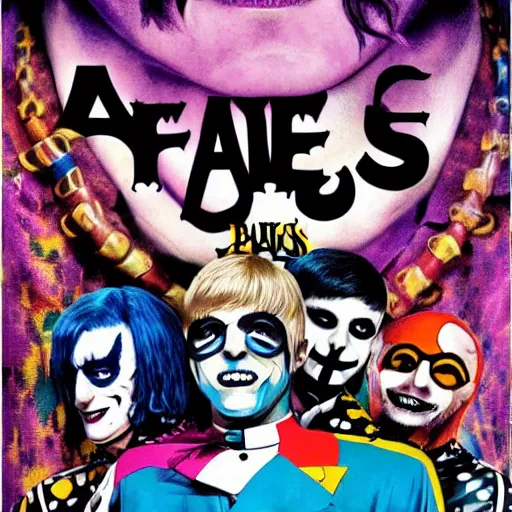 Prompt: a band the beatles as a suicide squad, dc movie poster