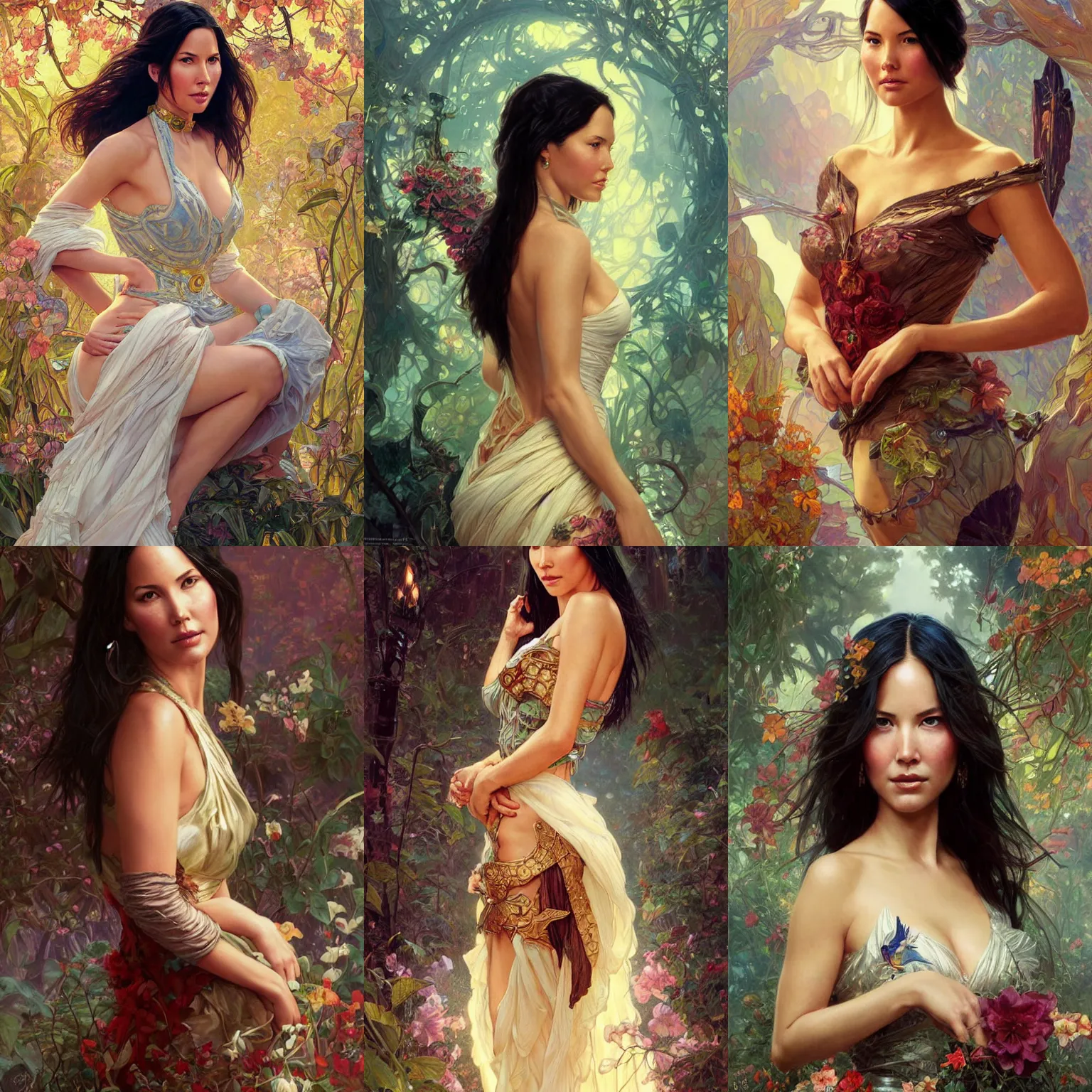 Prompt: olivia munn portrait, fantasy, elegant, intricate, by stanley artgerm lau, greg rutkowski, thomas kindkade, alphonse mucha, loish, norman rockwell