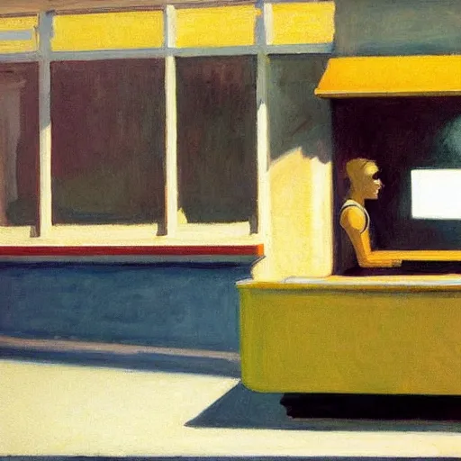 Image similar to WALL-E by Edward Hopper