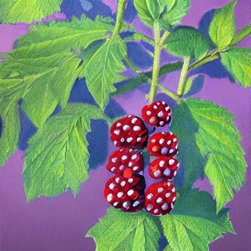 Prompt: intricate five star frost berry bush by pablo picasso, oil on canvas, hdr, high detail, photo realistic, hyperrealism, matte finish, high contrast, 3 d depth, centered, masterpiece, award - winning, vivid and vibrant colors, enhance light effect, enhanced eye detail, artstationhd