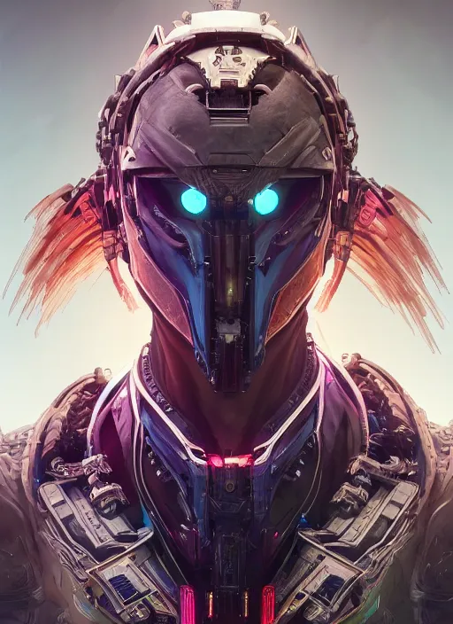 Image similar to symmetry!! portrait of cyberpunk alien in the style of horizon zero dawn, machine face, intricate, elegant, highly detailed, digital painting, artstation, concept art, smooth, sharp focus, illustration, art by artgerm and greg rutkowski and alphonse mucha, 8 k