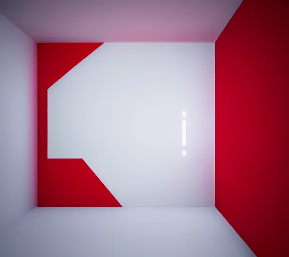 Image similar to surreal minimal white wall with red, art, futuristic, soft light, studio photoshoot, octane render, unreal engine, pale colors, high detail, wide angle, trending on artstation, behance