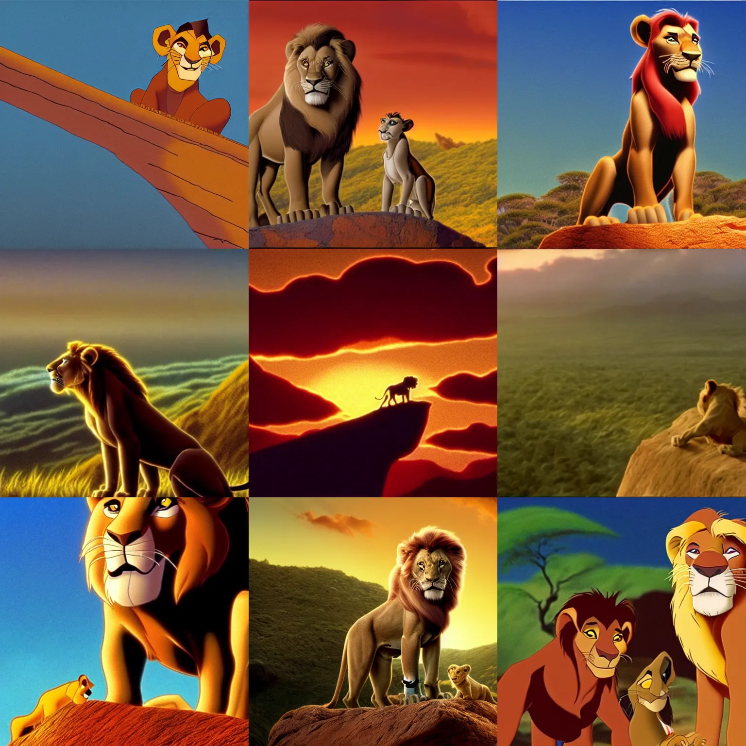 Prompt: a screenshot from the lion king ( 1 9 9 4 )