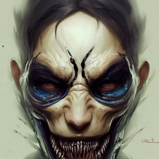 Prompt: portrait of the venom,digital art,ultra detailed,ultra realistic,art by greg rutkowski,trending on deviantart