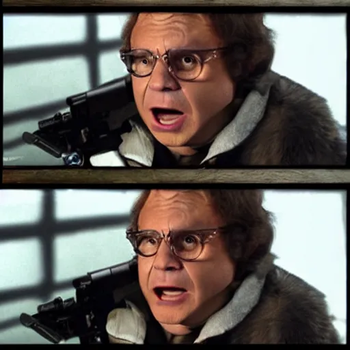 Image similar to Frank Reynolds as Han Solo in star wars, still, high quality