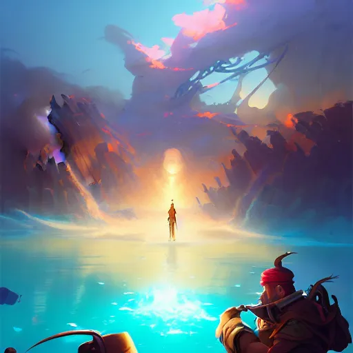 Image similar to annual pirates board meeting, cgsociety, fantasy art, 2 d game art, concept art, heavenly lighting, retrowave, behance hd, concept art by jesper ejsing, by rhads, makoto shinkai cyril rolando, madgwick, cory loftis, anime studio and pixar animation studio and disney