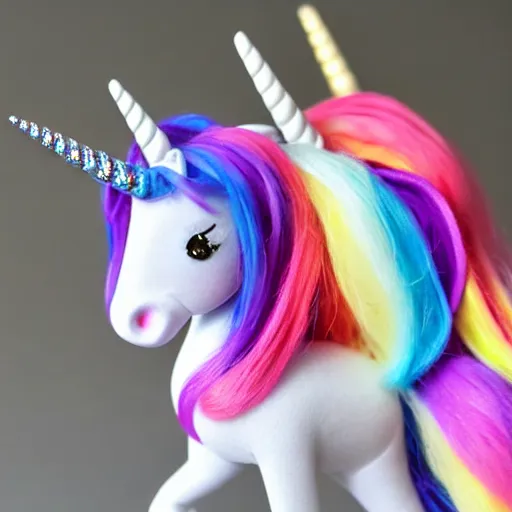 Image similar to unicorn vinyl stop motion doll