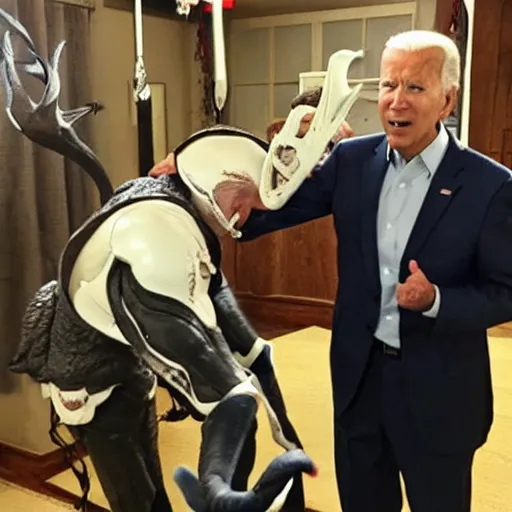 Image similar to Joe Biden fighting a Mind Flayer