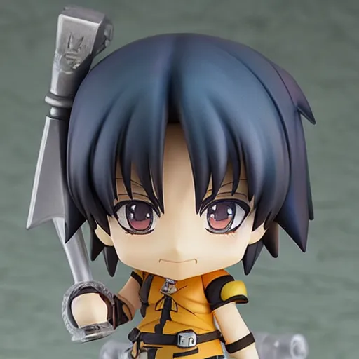 Image similar to an anime Nendoroid of a War Hammer figurine, detailed product photo