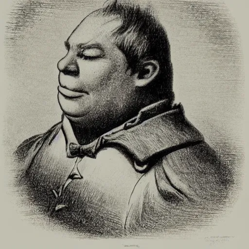 Image similar to portrait of shrek ( c. 1 8 8 0 - c. 1 8 9 2 ) drawing in high resolution by otto eerelman