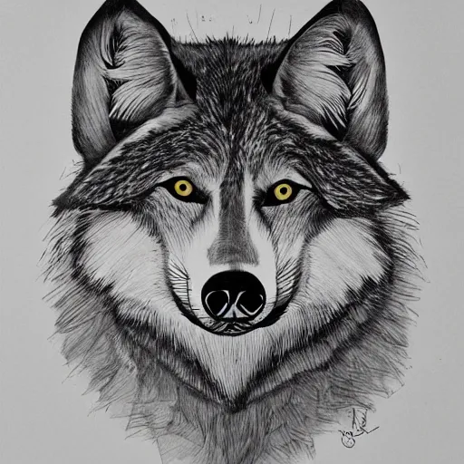 Image similar to lineart of a silly mexican grey wolf wearing a yellow raincoat from the series dark ( netflix series ), devianart trending, positive