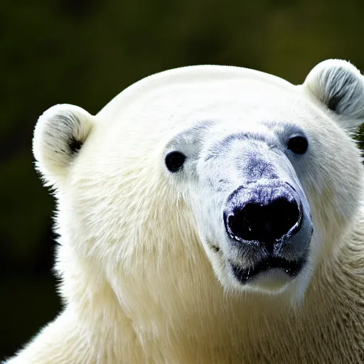 Prompt: close up portrait shot of a shaved polar bear