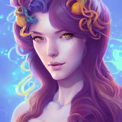 Image similar to a portrait of a beautiful april o'neil mermaid, art by lois van baarle and loish and ross tran and rossdraws and sam yang and samdoesarts and artgerm and saruei, digital art, highly detailed, intricate, sharp focus, trending on artstation hq, deviantart, unreal engine 5, 4 k uhd image
