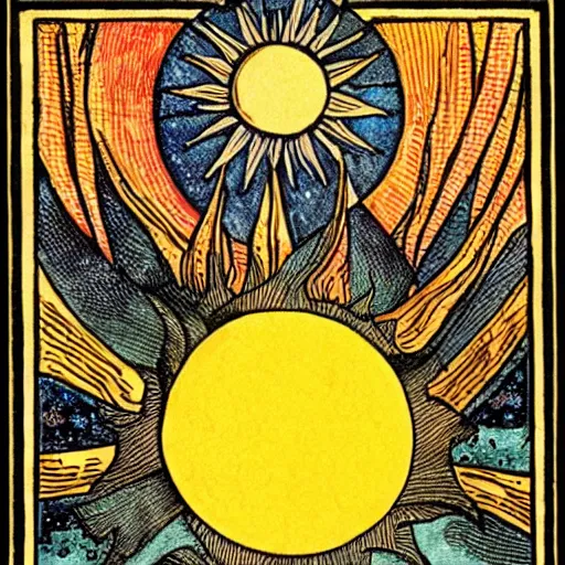 Prompt: tarot card the sun highly detailed